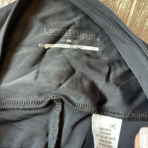 Lanston Sport Peloton Vincent Leggings Size Large Black Pocket High Waist Shiny - Picture 4 of 6